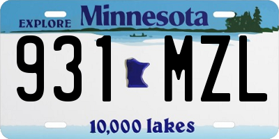 MN license plate 931MZL