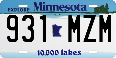 MN license plate 931MZM