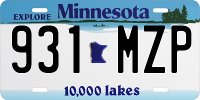 MN license plate 931MZP