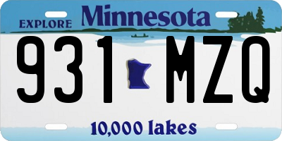 MN license plate 931MZQ