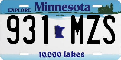 MN license plate 931MZS