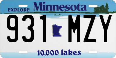 MN license plate 931MZY