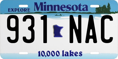 MN license plate 931NAC