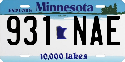 MN license plate 931NAE