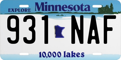 MN license plate 931NAF
