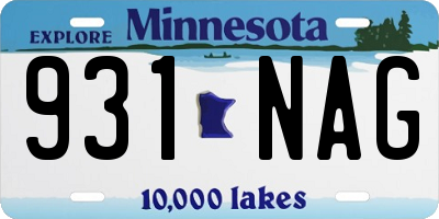 MN license plate 931NAG