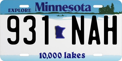 MN license plate 931NAH