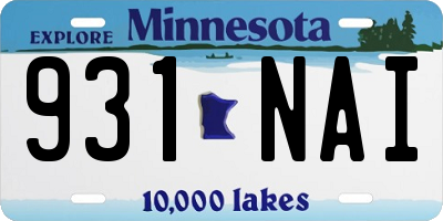 MN license plate 931NAI