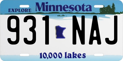 MN license plate 931NAJ