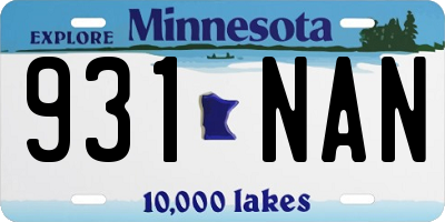 MN license plate 931NAN