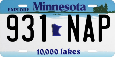 MN license plate 931NAP
