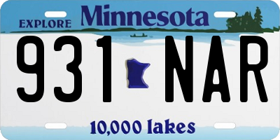 MN license plate 931NAR