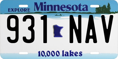 MN license plate 931NAV