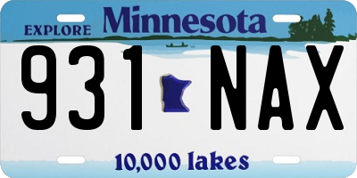 MN license plate 931NAX