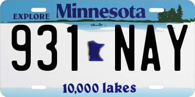 MN license plate 931NAY
