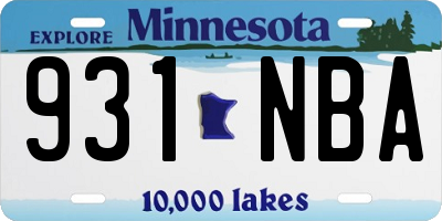 MN license plate 931NBA