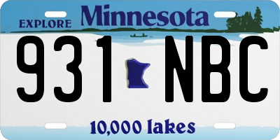 MN license plate 931NBC