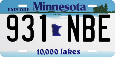 MN license plate 931NBE