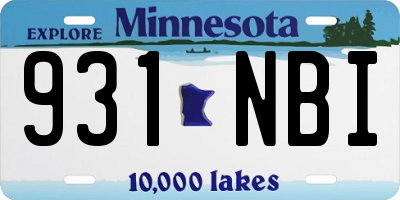 MN license plate 931NBI