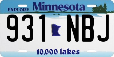 MN license plate 931NBJ