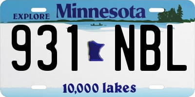 MN license plate 931NBL