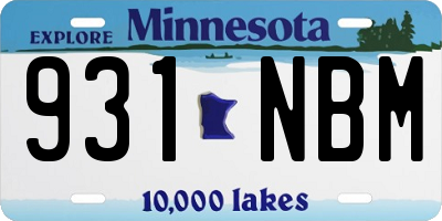 MN license plate 931NBM