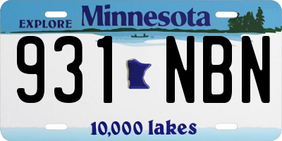 MN license plate 931NBN