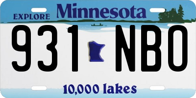 MN license plate 931NBO