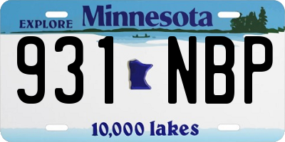 MN license plate 931NBP