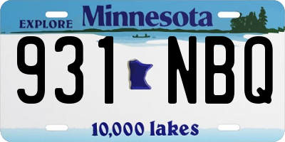 MN license plate 931NBQ