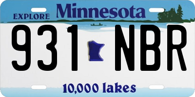 MN license plate 931NBR