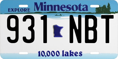 MN license plate 931NBT