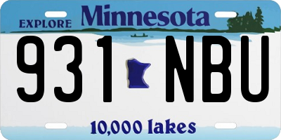 MN license plate 931NBU