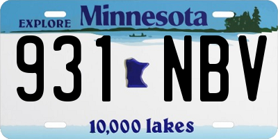 MN license plate 931NBV