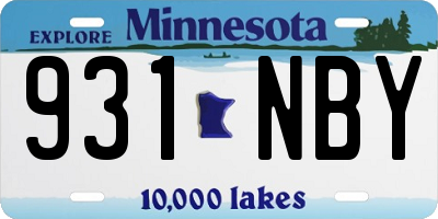 MN license plate 931NBY