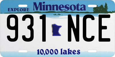 MN license plate 931NCE
