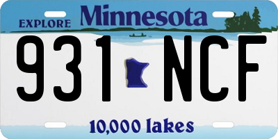 MN license plate 931NCF