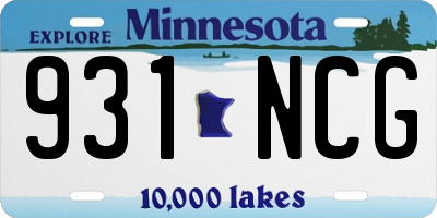MN license plate 931NCG