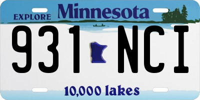 MN license plate 931NCI