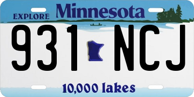 MN license plate 931NCJ
