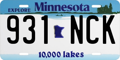 MN license plate 931NCK