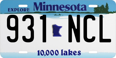 MN license plate 931NCL
