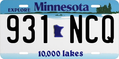 MN license plate 931NCQ