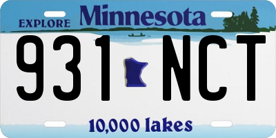 MN license plate 931NCT