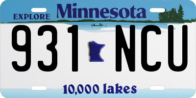 MN license plate 931NCU