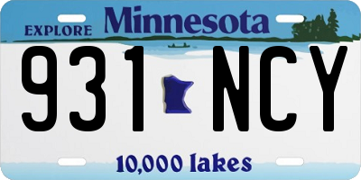 MN license plate 931NCY