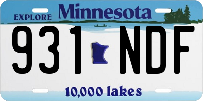 MN license plate 931NDF