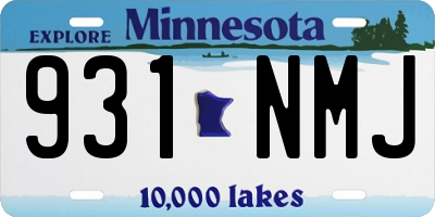 MN license plate 931NMJ