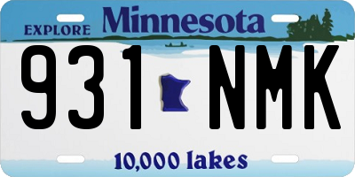 MN license plate 931NMK