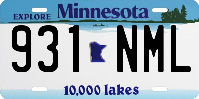 MN license plate 931NML